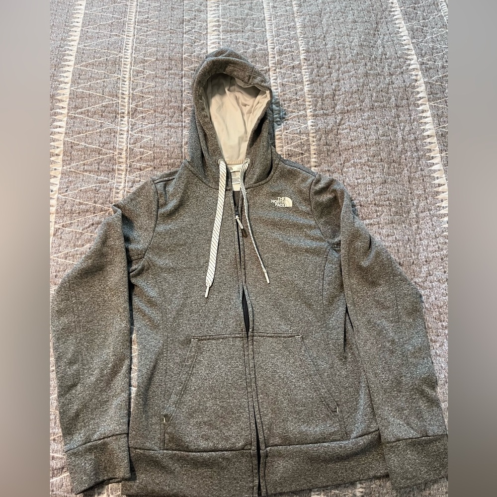 The North Face Full Zip Hoodie Womens Medium Charcoal Gray Sweatshirt Jacket